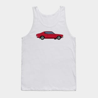 Datsun 200B Side - Classic Retro Car Design Tank Top